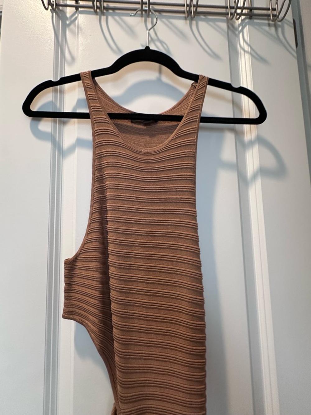 Revolve Ribbed Sleeveless Dress- Brown